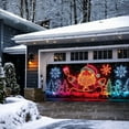 thumbnail image 2 of DAMAI Christmas Garage Door Cover Fluorescent Christmas Door Cover Large Garage Door Xmas Cover, 13x6 ft UV-Reactive Glow in Dark Banner with Santa & Elf, Outdoor Indoor Holiday Party Backdrop, 2 of 7