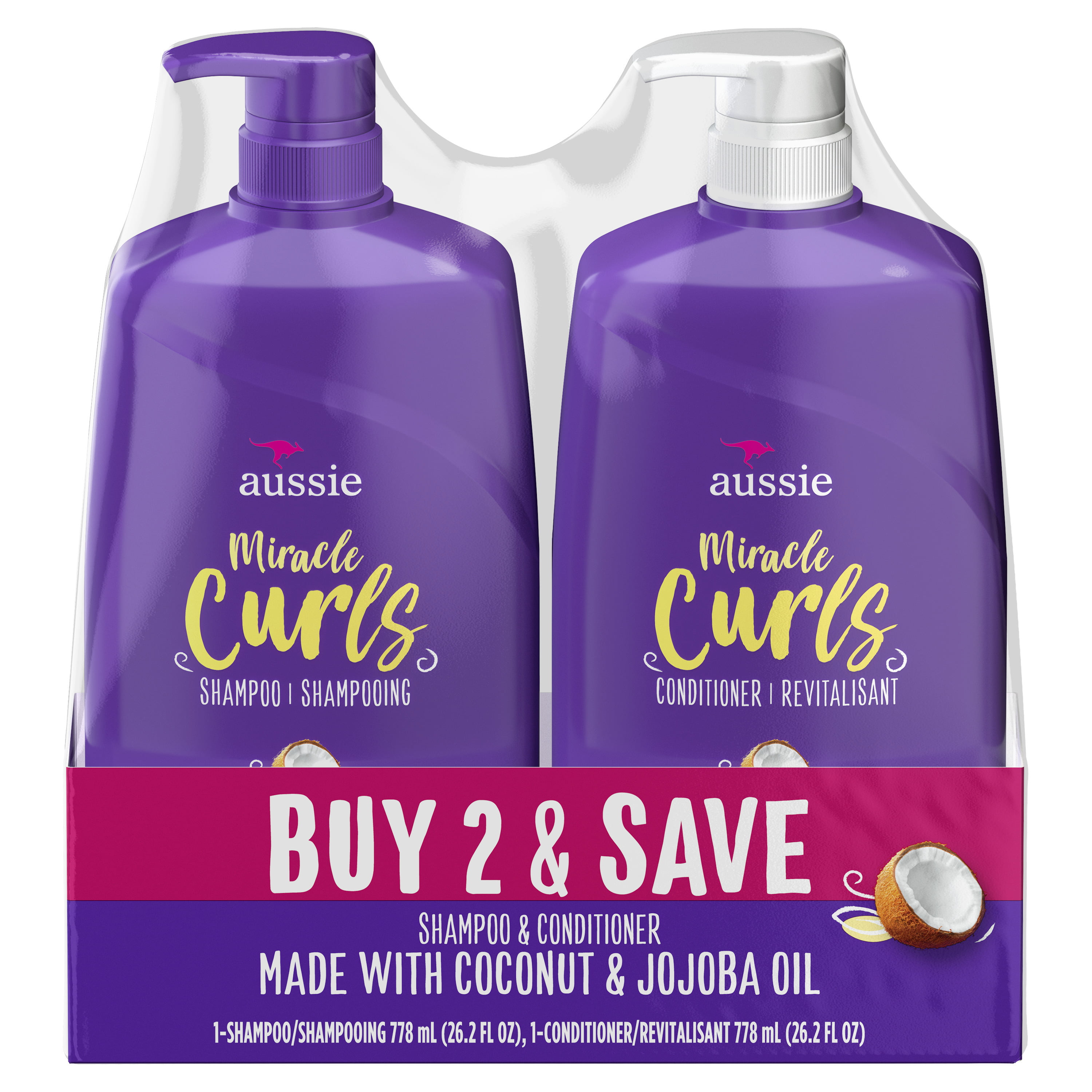 udlejeren tjære Dom Aussie Miracle Curls Shampoo and Miracle Curls Conditioner Dual Pack, For  All Hair Types 26.2 oz - Walmart.com