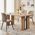 thumbnail image 5 of 5pcs Rectangle Dining Table Chairs Set for 4, 63" Farmhouse Wood Kitchen Table with 4 Upholstered Mid Century Modern Boucle Chairs for Dinner, Living Dining Room, Apartment, Brown, 5 of 6