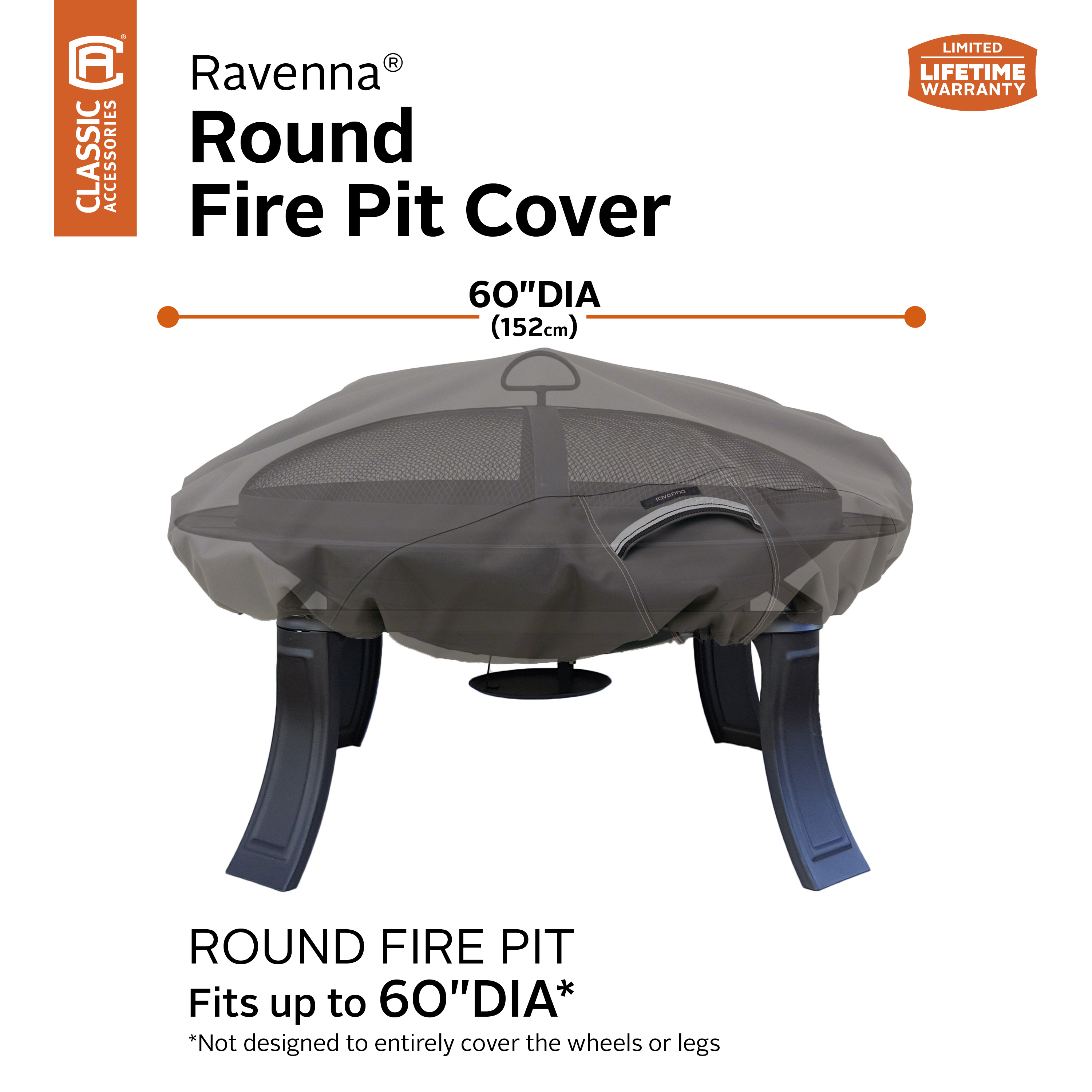 Classic Accessories Ravenna Water-Resistant 60 Inch Round Fire Pit Cover - image 4 of 19
