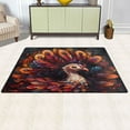 thumbnail image 3 of Ryvnso Boho Turkey Feather Area Floor Mat Non-Slip Carpet Soft Rugs Doormats 31" x 20", 3 of 7