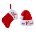 thumbnail image 2 of Christmas Stockings Santa Hat Red Plush Ornaments for Tree Babys First Christmas Tree Decorations Indoor Classic Xmas Stocking Santa Hats Hanging Pendant Winter Holiday Party Supplies, 2 of 6