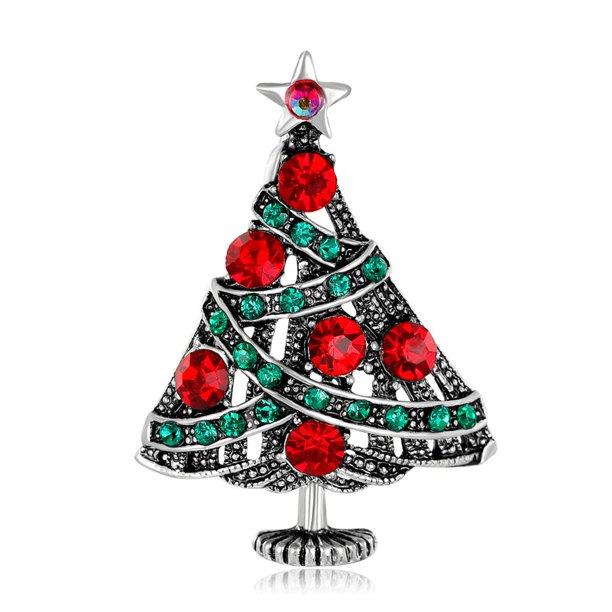 Yuarrent Decorado Árbol de Navidad Botas de Papá Noel Muñeco de nieve Campana Broche Bufanda Collar Solapa Broche de Navidad Regalo de niña Kits de decoración para fiestas No.104 Yuarrent JR0793-104