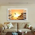 thumbnail image 4 of Window View of Eagle Flying Towards Sunset Canvs Art Fake Open Window Wall Art Eagle Flying Towards Sunset Framed Painting For Livingroom Office Bedroom Ready to Hang, 4 of 6