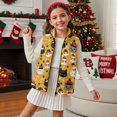thumbnail image 3 of Xixirimido Cute Cats Christmas Theme Yellow Pattern Girls Boys Fleece Vest Kids Zip-up Vest Sleeveless Stand Collar Jacket with Pockets Fall Winter Outerwear for 7-8, 3 of 6
