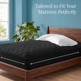 thumbnail image 3 of Bare Home Quilted Mattress Pad - Cooling Mattress Cover - Deep Pocket - Split Head Flex King, Black, 3 of 10