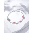 thumbnail image 4 of CACA LADY Womens Red Anklet 925 Sterling Silver July Birthstone Anklets for Women Garnet Birthday Summer Jewelry for Mom Wife Her, 4 of 6