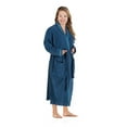thumbnail image 6 of Unisex Luxurious Plush Turkish Cotton Kimono Robe, Medium, Aqua-Blue by Blue Nile Mills, 6 of 9