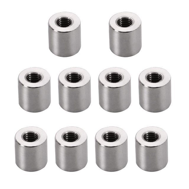 Huggegwe Connecteur Rond Écrous Tige Écrou de Couplage Manchon Fileté pour Tige Filetée Continue 10 Pcs CJB91-25818