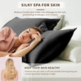 thumbnail image 2 of THXSILK 25 Momme Luxury Silk Pillowcase with Gift Box, Both Side Grade 6A Mulberry Silk, Hidden Zipper Pillowcase for Hair and Skin, Gift Set, Black, Standard Size(20"x26"), 2 of 6