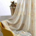thumbnail image 2 of VOGOL 2 Pieces Faux Linen Sheer Curtains, Exquisite Embroidered Beige Floral Pattern Window Drapery for Kid's Room Flat, 52"x63", Rod Pocket, 2 of 7