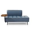thumbnail image 5 of GZXS Modern Upholstered Bench with 360-Degree Swivel Tray, 55" Channel Tufted PU Leather Bench with Backrest & Metal Legs for Living Room,Entryway,Foyer (Gray), 5 of 7