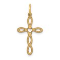 thumbnail image 1 of 14K Yellow Gold Laser Designed Cross Pendant, 1 of 2