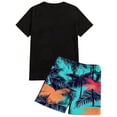 thumbnail image 5 of GrmtClth Hawaii 2 Piece Outfits for Men Summer Crew Neck Tee and Shorts Set Classic Short Sleeve Outfits Fashion Elastic Drawstring Clothing Hot Pink 5XL, 5 of 5
