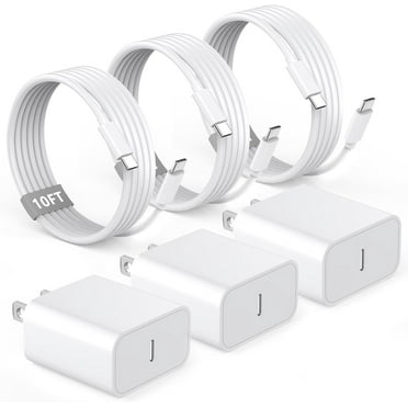iPhone 15/15 Pro Max Charger Fast Charging, 3 Pack PD 20W USB C Wall Charger with 10FT Long USB C to C Fast Charging Cord Compatible for iPhone 15/15 Plus/15 Pro/15 Pro Max, iPad Pro/Air/Mini