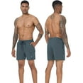 thumbnail image 2 of QPNGRP Men's Beach Swim Trunks Quick Dry Sports Fitness Shorts Drawstring Zipper Pockets and Mesh Lining Grey 30, 2 of 8