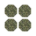 thumbnail image 2 of Disketp Green Skulls Funny Coasters,4 Pcs Leather Coasters With Holder, Perfect Housewarming Hostess Gifts,Protect Furniture From Water Marks Scratch And Damage, 2 of 9