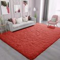 thumbnail image 1 of SUSUZI 5' x 7' Shaggy Area Rug, 2 Inch Thick Fluffy Plush Carpet with Non-Slip PVC Back, Soft Polypropylene Floor Rug for Bedroom Living Room Kids Room Home Décor, Red, 1 of 7