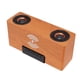 thumbnail image 5 of Altavoz Bluetooth inalámbrico de 10 W con carga inalámbrica, altavoz con forma de reloj despertador retro de madera para teléfonos móviles y tabletas, color nogal claro., 5 of 12
