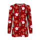 thumbnail image 4 of Pntutb, camiseta informal de manga larga con cuello en V de Navidad para mujer, blusa holgada con estampado de otoño, tops con cremallera Pntutb Pntutb-5389, 4 of 5