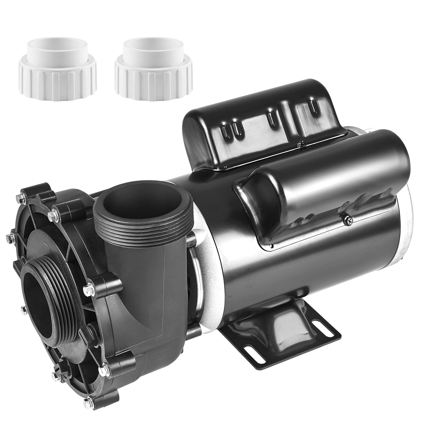 KFFKFF Dual Speed SPA Pump, 48-Frame, AC 110-120V Hot Tub SPA Pump, 1.5HP/150GPM/42.65ft High Speed or 0.46HP/70GPM/9.18ft Low Speed, 2" Port 90° Rotational Interface for Hot Tub