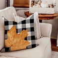 thumbnail image 2 of Juego de 4 fundas de almohada para decoración de otoño, 18 x 18, cuadros de búfalo, calabaza, hoja de arce, cojines decorativos para otoño, granja, Acción de Gracias, cojín de otoño para sofá, 2 of 6