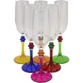 thumbnail image 1 of Ebros Ensemble de 6 Verres Biseautés Multicolores avec Base Infusée au Four, 1 of 3
