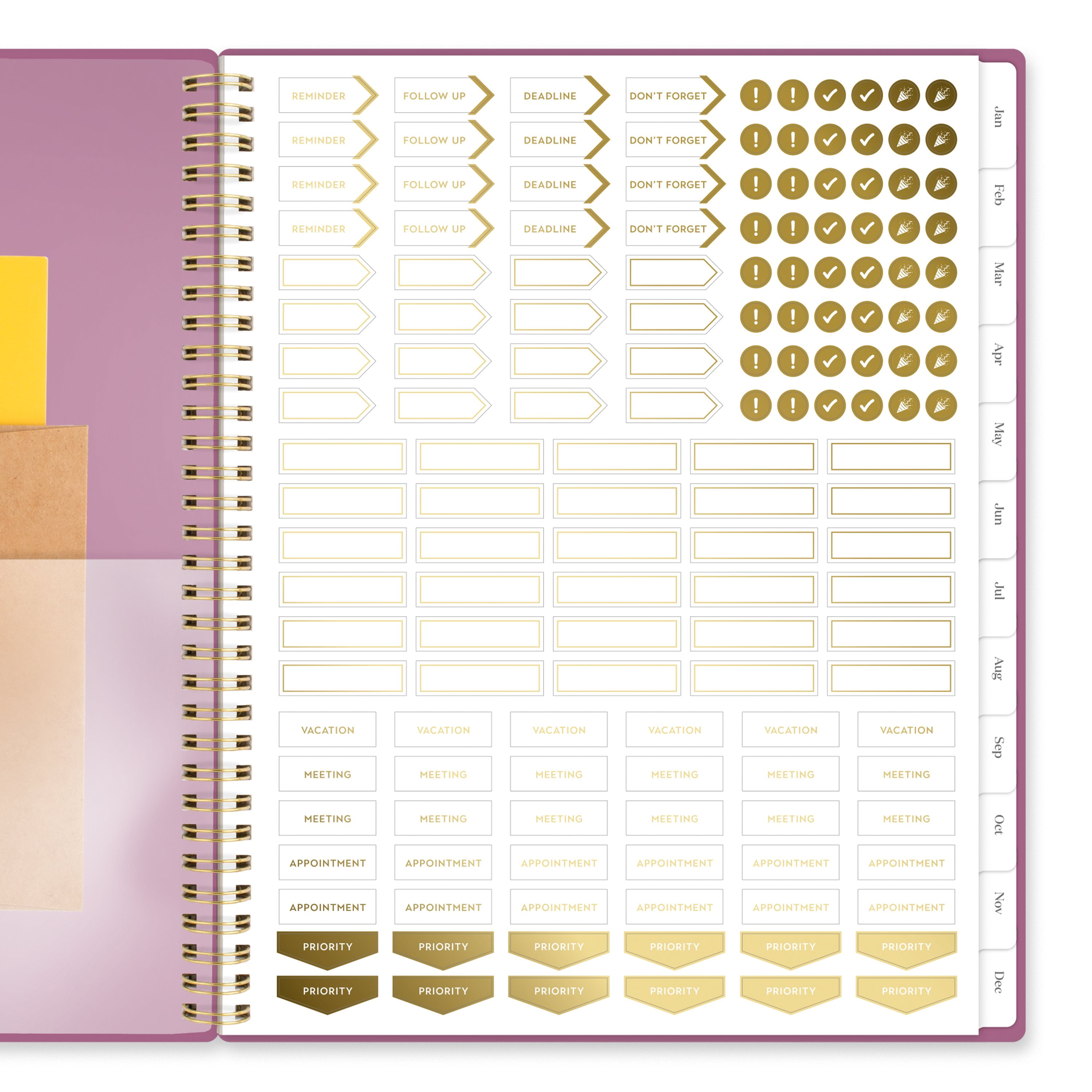 Cambridge WorkStyle Balance 2025 Weekly Monthly Planner, Red Violet, 8.5" x 11"
