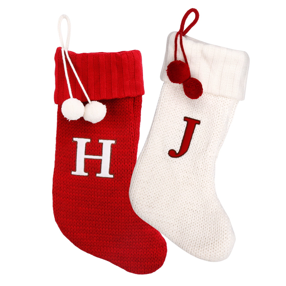 Details about   St Nicholas Square Monogram F Red Cable Knit Christmas Stocking New 21" 