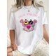 thumbnail image 1 of Camiseta de mujer con estampado divertido y elegante de leopardo rosa. Cuello redondo informal, manga corta, algodón elástico, lavable a máquina. Camiseta de verano a la moda para uso diario y de vaca, 1 of 6