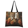 thumbnail image 4 of Canvas Tote Bag for Women Girls Design Print Kittens with Butterflies and Flowers Tote, 4 of 8