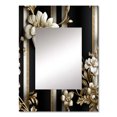 Designart "Elegant Harmony Of Striped Gold Regal Florals" Abstract Wall