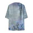 thumbnail image 4 of POUNOO Womens Tropical Floral Cover Ups Relaxed Fit Open Front Mid Sleeve Colorful Flower Pattern Soft Texture Vacation Style Kimonos Gift, 4 of 5