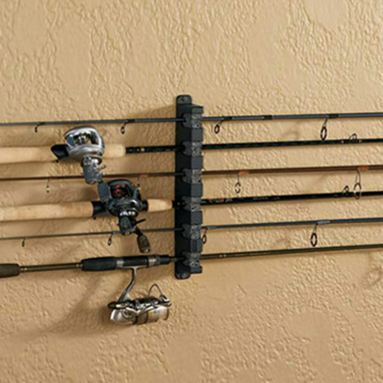 SunSunrise 1 Pair Wall Mount Fishing Rod Holder Heat-resistant Helpful  Reliable Fishing Pole Rack for Home 