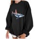 thumbnail image 5 of Sudadera extragrande de lana de manga larga con cuello redondo y estampado de océano salvaje para mujer Fridja fhghd228, 5 of 9