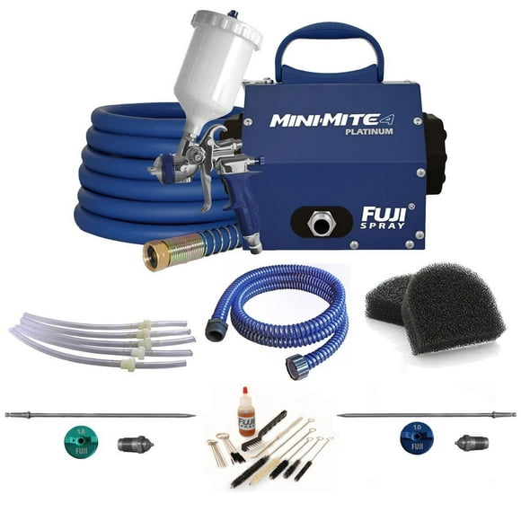 Fuji Spray Mini-Mite 4 Platinum T75G Gravity HVLP Spray System with Accessory Bundle (7 Items)