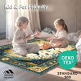 thumbnail image 4 of ODIKA 2'x3' Machine Washable Non-Slip Area Rug, Rustic Ocean Wave Motif High Traffic Rug with Pad, Gold, 30593, 4 of 8