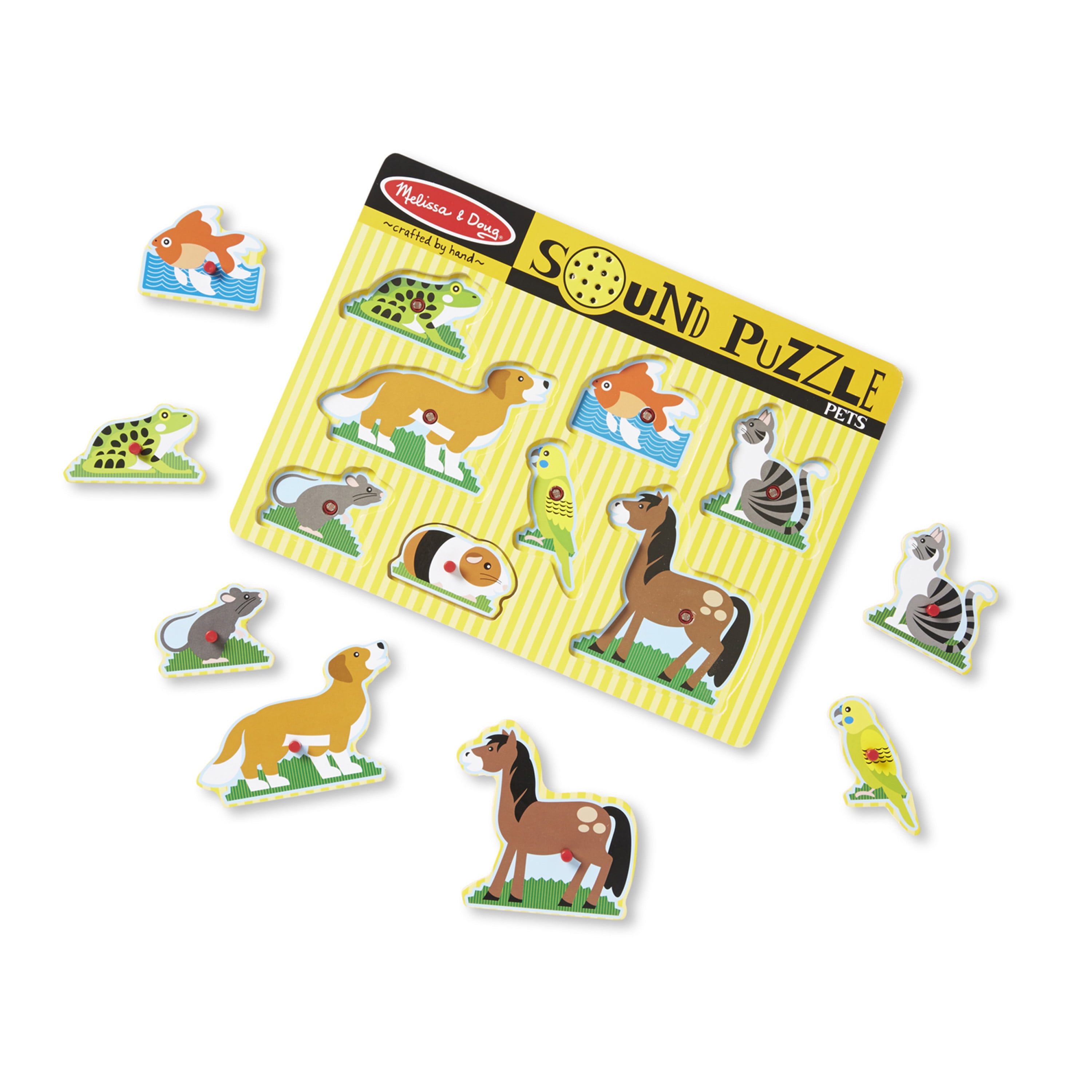 Melissa Doug 8 Pieces Pets Wooden Peg 3D Puzzles
