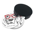 thumbnail image 6 of PAYOHTO Labrador with Red Glasses Premium PU Leather Coasters Set - 6 Stylish Round Drink Coasters with Storage Box for Home and Office Use, 6 of 6