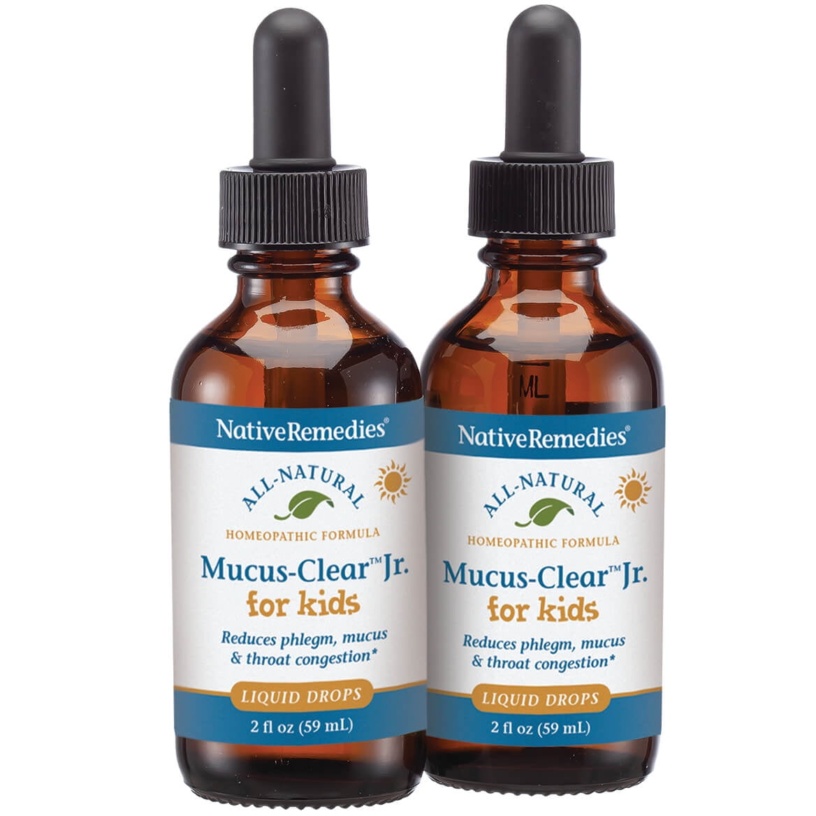 Native Remedies Mucus-Clear Jr. - Kids Congestion Drops - Natural Liquid Daytime Cough & Cold Support, Nasal Decongestant for Children, Sore Throat Re