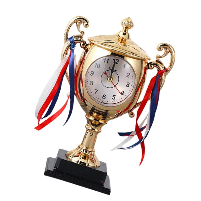 1 reloj de mesa estilo trofeo para niños, reloj único, reloj despertador de escritorio.