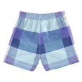 thumbnail image 2 of Checkered Pattern with Purple Blue Swim Trunks Board Shorts Beach Pants Bathing Bottoms M, 2 of 8