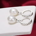 thumbnail image 3 of 18K White Gold Filled Crystal Rhinestone Hoop Earrings Womens by Preciastore (Crystal) (Pearl), 3 of 8