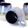 thumbnail image 5 of Meritage Luster 4 Piece 19.6 Ounce Reactive Glaze Stoneware Mug Set in Blue Multi, 5 of 6