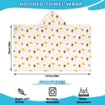 thumbnail image 2 of Yellow Brown Mushroom Small Flower White Pattern Hooded Bath Towel，50"x30" for Ages 3 To 12 Kids, Quick Dry Lightweight Soft Microfiber Hood Beach Towel Cover Up for Kids, 2 of 7