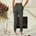 thumbnail image 5 of Lmnyox Women's Straight Leg Work Pants Dressy High Waist Trousers with Pocket Fall Business Office Suit Pants, 5 of 6