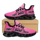 thumbnail image 1 of Zapatillas deportivas de malla con cordones y estampado rosa para mujer, ligeras y antideslizantes, para correr, con la bandera de lucha contra el cáncer de mama, 1 of 6