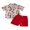 Red, variant on Todlder Kids Little Boy Christmas Clothing Set 12 18 24 Months 2T 3T 4T 5T Santa Button-up Short Sleeve Lapel Neck Shirt Tops Shorts Outfit