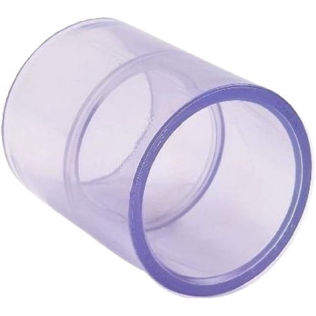 Clear PVC Pipe Fitting (bluish tint): Coupling, Schedule 40/80, 3/4 Inch PVC Pipe Socket (1.05 Inch ID)