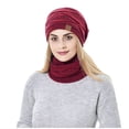thumbnail image 3 of Nooxsoe Winter Hat Scarf Set Warm Knitted Neck Scarf Thickened Warm Bonnet Winter Warm Bonnet Windproof Warmth Thick Warm Hat Comfortable Soft Slouchy Beanie Casual Wear Women Hats Wine One Size, 3 of 8